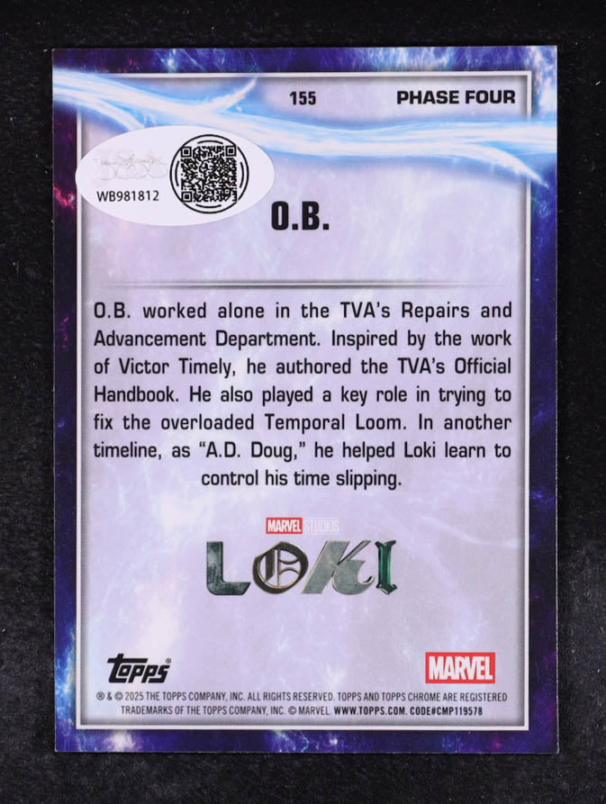 Ke Huy Quan Signed (JSA) 2025 Topps Chrome Marvel Studios #155 O.B. - JSA Witnessed