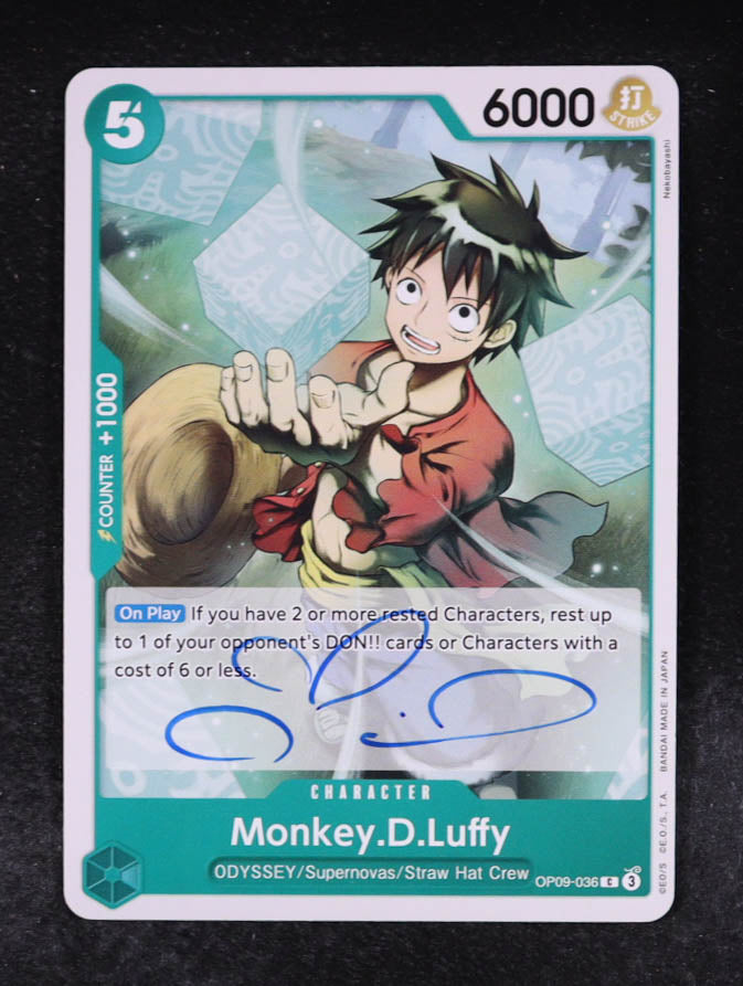Colleen Clinkenbeard Signed (JSA) 2024 One Piece Card Game Emperors in the New World #OP09036 Monkey.D.Luffy - JSA Witnessed