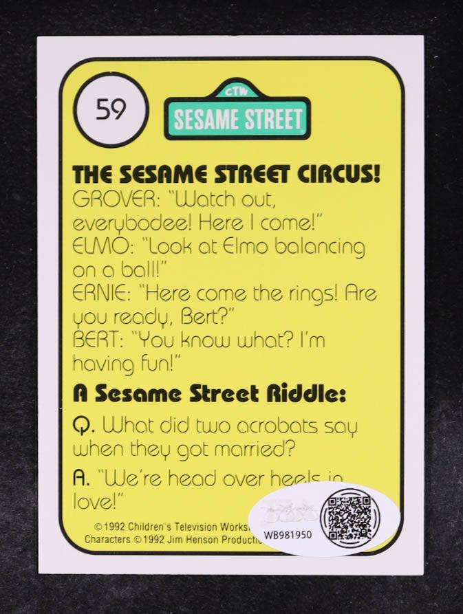 Kevin Clash Signed 1992 CTW Sesame Street #59 The Sesame Street Performers Are Great Inscribed "Elmo" (JSA) JSA Witnessed