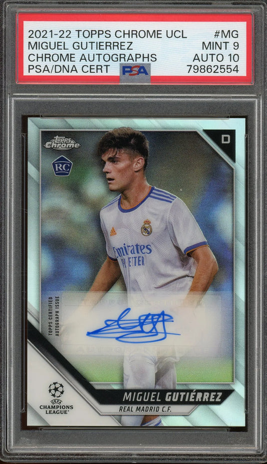 Miguel Gutierrez 2021 Topps Chrome UCL Autograph Soccer Card #MG – Graded Mint 9 (PSA) With Gem Mint 10 Autograph