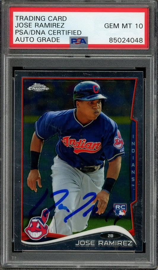 Jose Ramirez Signed 2014 Topps Chrome RC #45 – Auto Graded 10 - (PSA) - Rookie Card