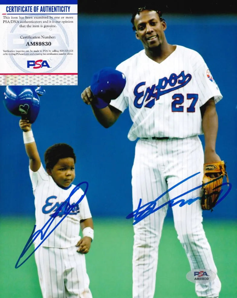 Vladimir Guerrero Jr. & Vladimir Guerrero Sr. Dual Signed Montreal Expos 8×10 Photo (PSA/DNA COA)