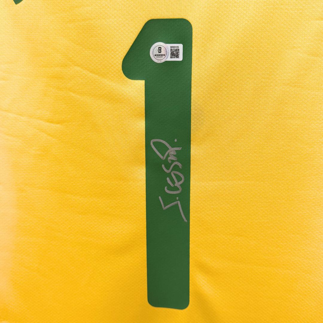 Julio Cesar Signed (Beckett) Brazil National Team Nike Authentic Jersey