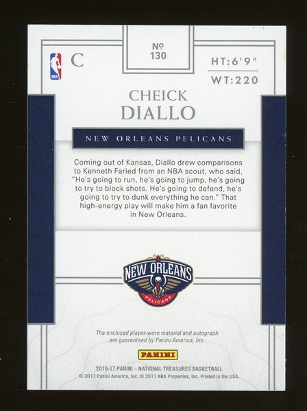 Cheick Diallo Pelicans 2016 Panini National Treasures RPA RC #130- #37 of 99 - Rookie Card