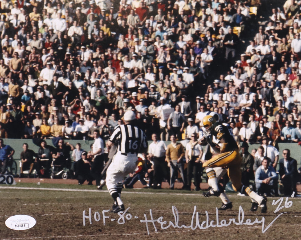 Herb Adderley Signed (JSA) Packers 8x10 Photo Inscribed "HOF 80"