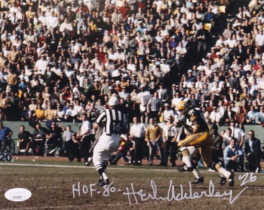 Herb Adderley Signed (JSA) Packers 8x10 Photo Inscribed "HOF 80"