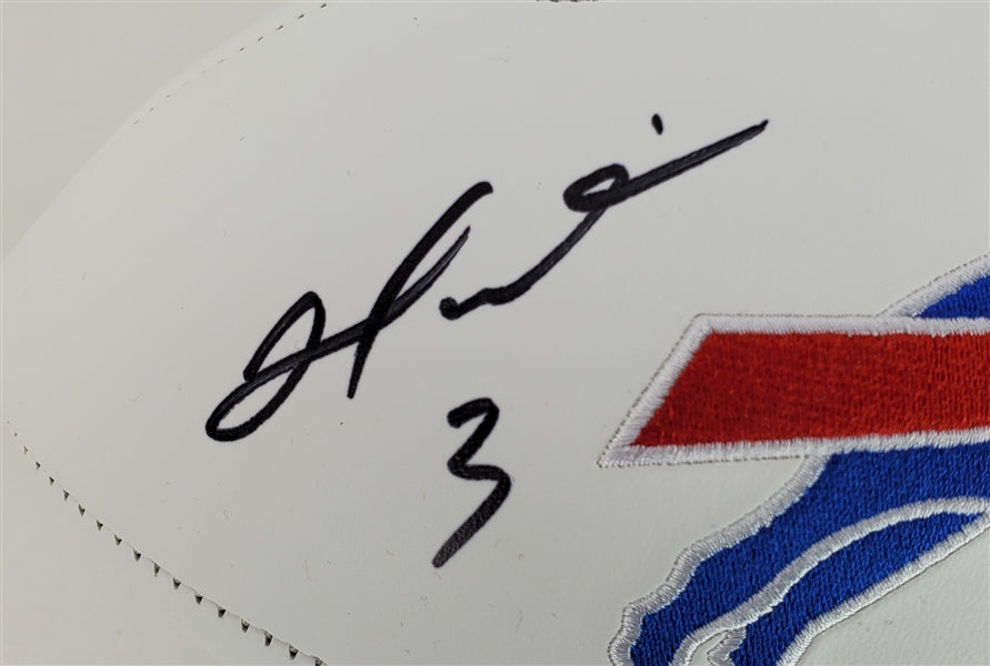 Damar Hamlin Signed Buffalo Bills Logo Football (Beckett Witness Certified)