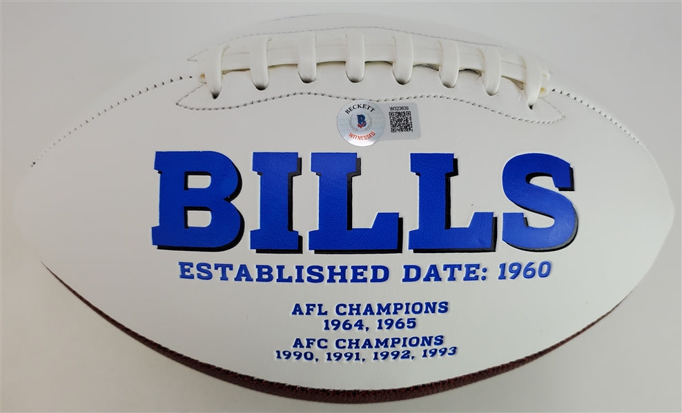 Damar Hamlin Signed Buffalo Bills Logo Football (Beckett Witness Certified)