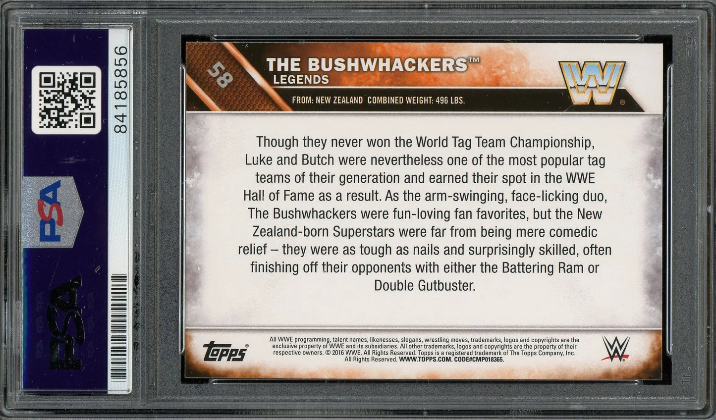 Bushwacker Luke Signed 2016 Topps #58 (PSA/DNA)