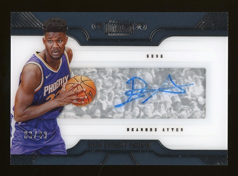 DeAndre Ayton 2018 Panini Dominion Main Exhibit Autograph RC #MR-DAY - #33/49 - Rookie Card