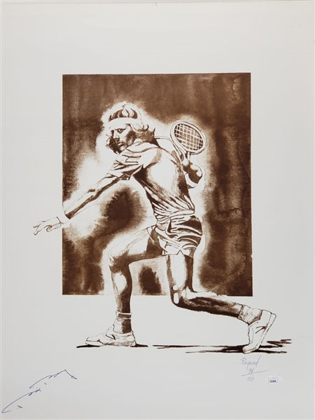 Bjorn Borg Signed 19x25 Lmt. Ed. Tennis Lithograph (JSA COA)