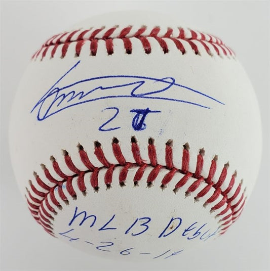 Vladimir Guerrero Jr. "MLB Debut 4/26/19" Signed OML Baseball (USA SM COA)