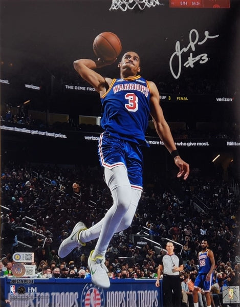 Jordan Poole Signed (Beckett) Golden State Warriors 11x14 Photo (Beckett Witness Certified & USA SM COA)