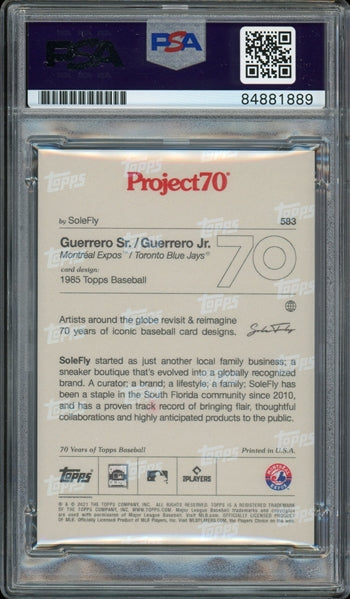 Vladimir Guerrero Sr. and Vladimir Guerrero Jr. Signed 2021 Topps Project 70 Baseball Card #583 (PSA/DNA Encapsulated)