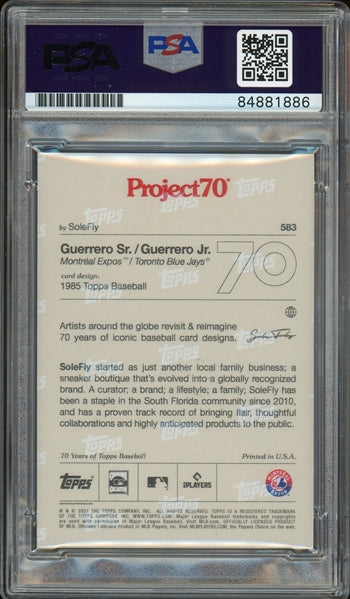 Vladimir Guerrero & Vladimir Guerrero Jr. Dual-Signed 2021 Topps Project 70 Baseball Card #583- PSA Authentic