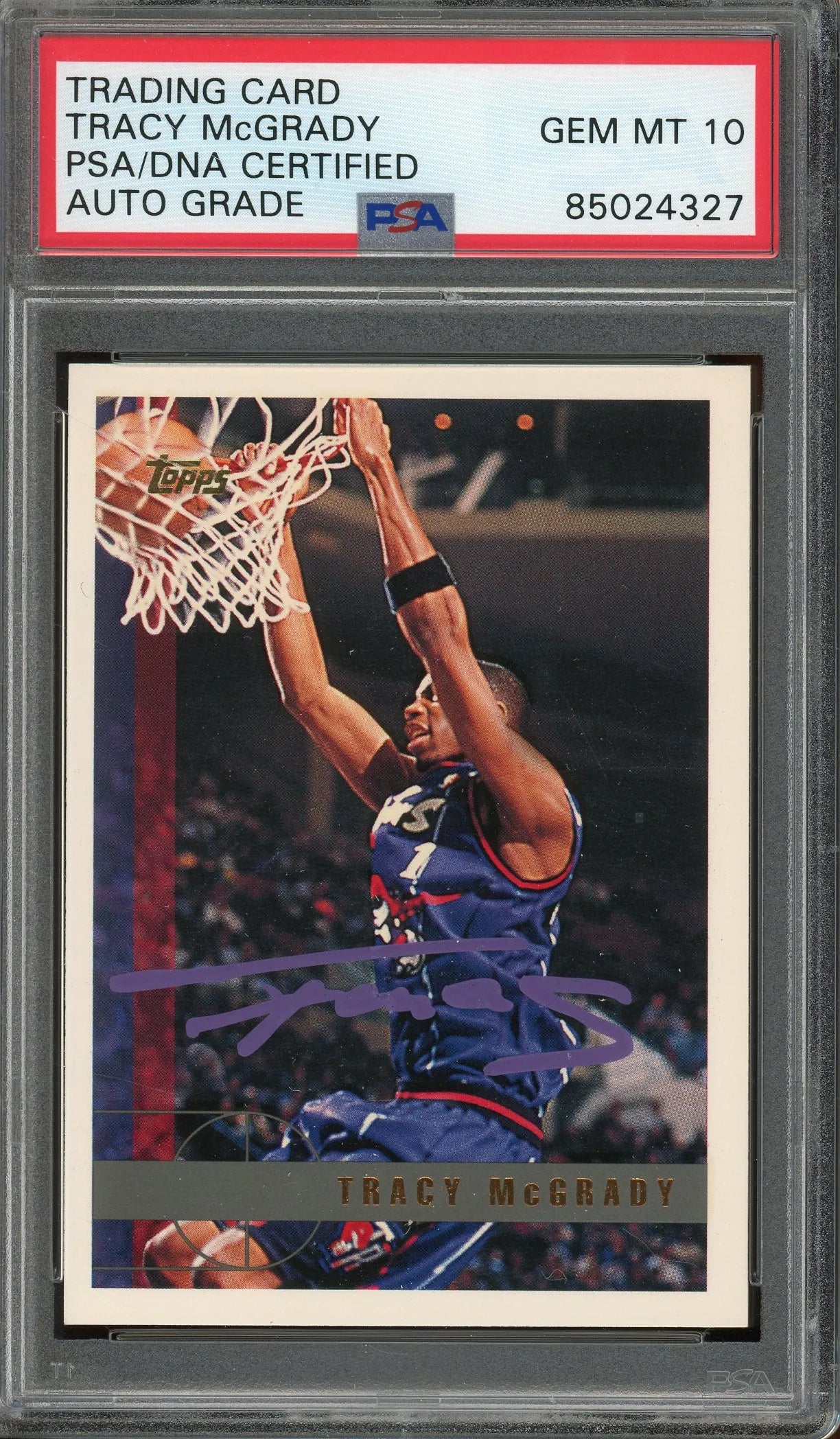 Tracy McGrady Signed 1997 Topps RC #125 – Auto Graded PSA 10 - Rookie Card