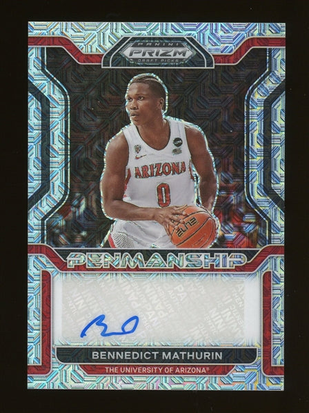 Benedict Mathurin 2022 Panini Prizm Draft Picks Penmanship Mojo Prizm Autograph RC #CP-BMA - #3 of 25 - Rookie Card