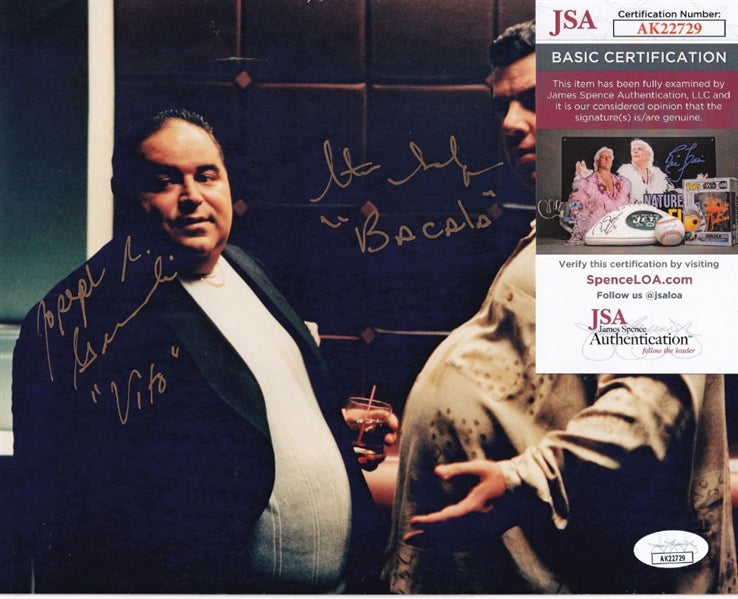 Steve Schirripa "Bacala" & Joseph R. Gannascoli "Vito" Dual Signed (PSA) The Sopranos 8x10 Photo