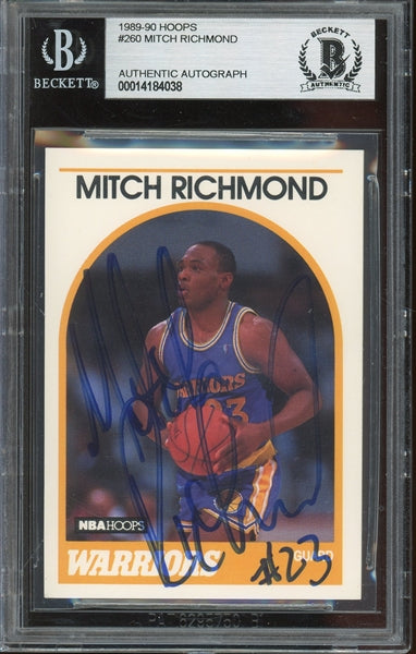 Mitch Richmond Signed 1989 Hoops RC #260- BAS Authentic - Rookie Card