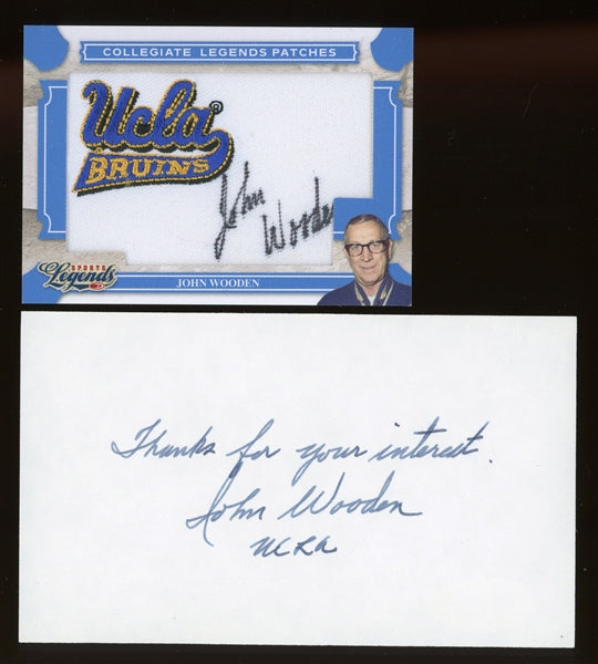 John Wooden 2008 Legends Patch 1/100 & Index Card