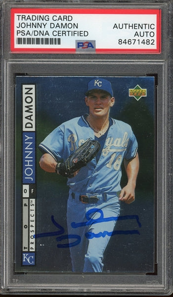 Johnny Damon Signed 1994 Upper Deck Top Prospects RC #546 (PSA/DNA) - Rookie Card