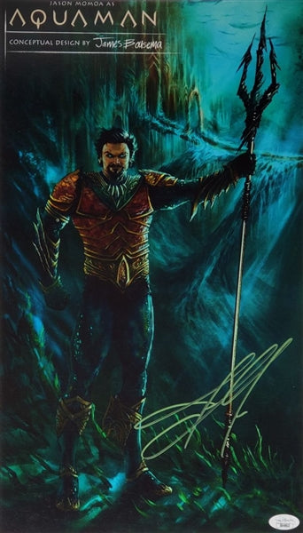 Jason Mamoa Signed Aquaman Concept Art 12x18 Photo (JSA COA)