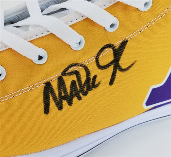 Magic Johnson Signed Los Angeles Lakers High-Top Sneaker (Beckett Witness Certified)