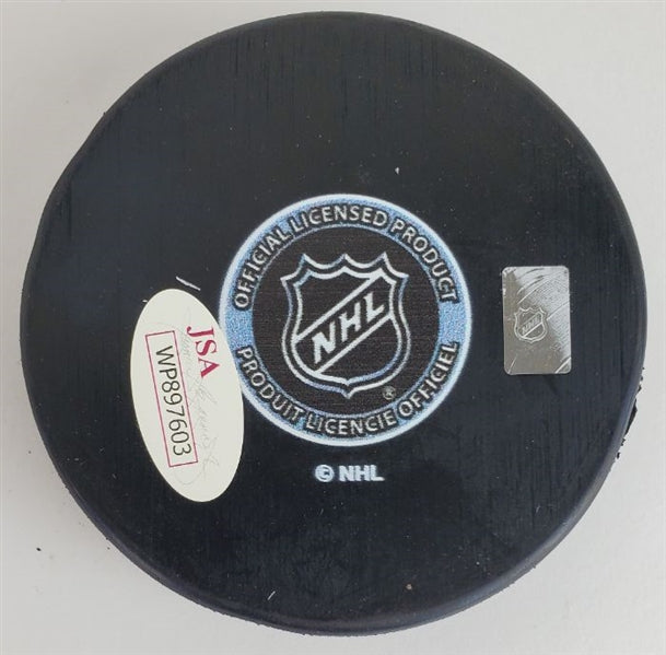 Adam Oates "HOF 12" Signed Red Wings Puck (JSA Witness COA)