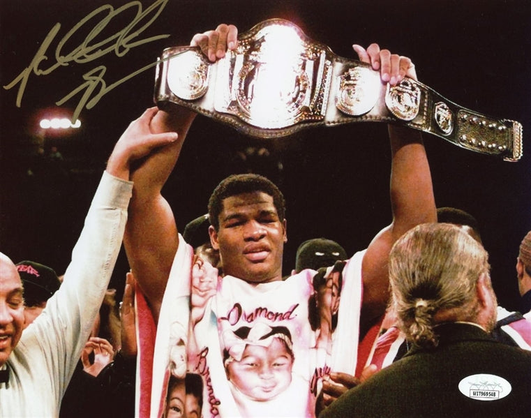 Riddick Bowe Signed Boxing 8x10 Photo (JSA Witness COA)