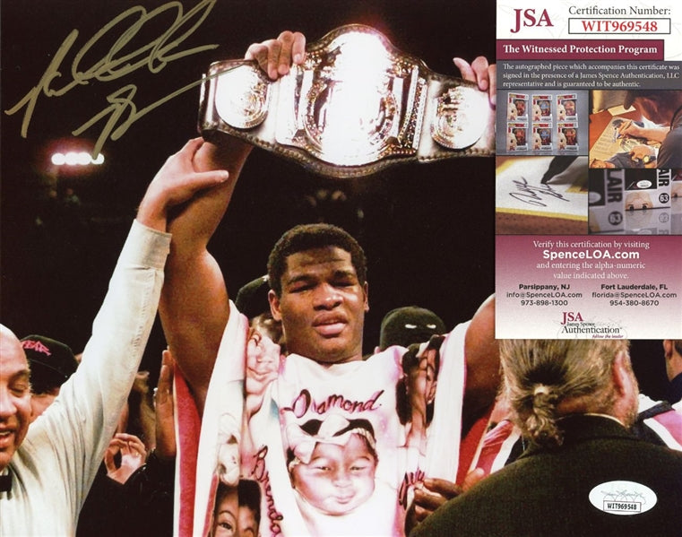 Riddick Bowe Signed Boxing 8x10 Photo (JSA Witness COA)