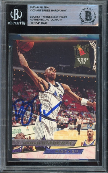 Anfernee Hardaway Signed 1993 Fleer Ultra RC #305- BAS Authentic- Rookie Card