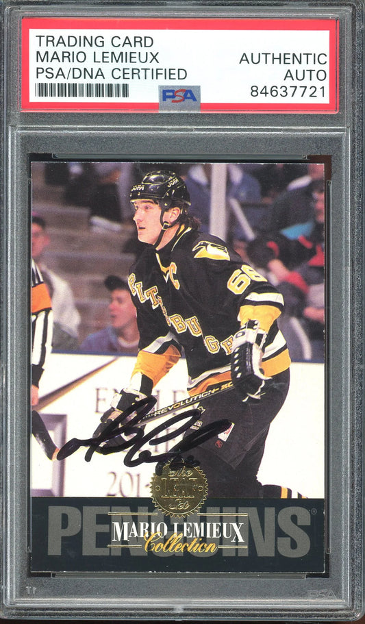 Mario Lemieux Signed 1993 Leaf Mario Lemieux Collection #9 (PSA/DNA Encapsualted)