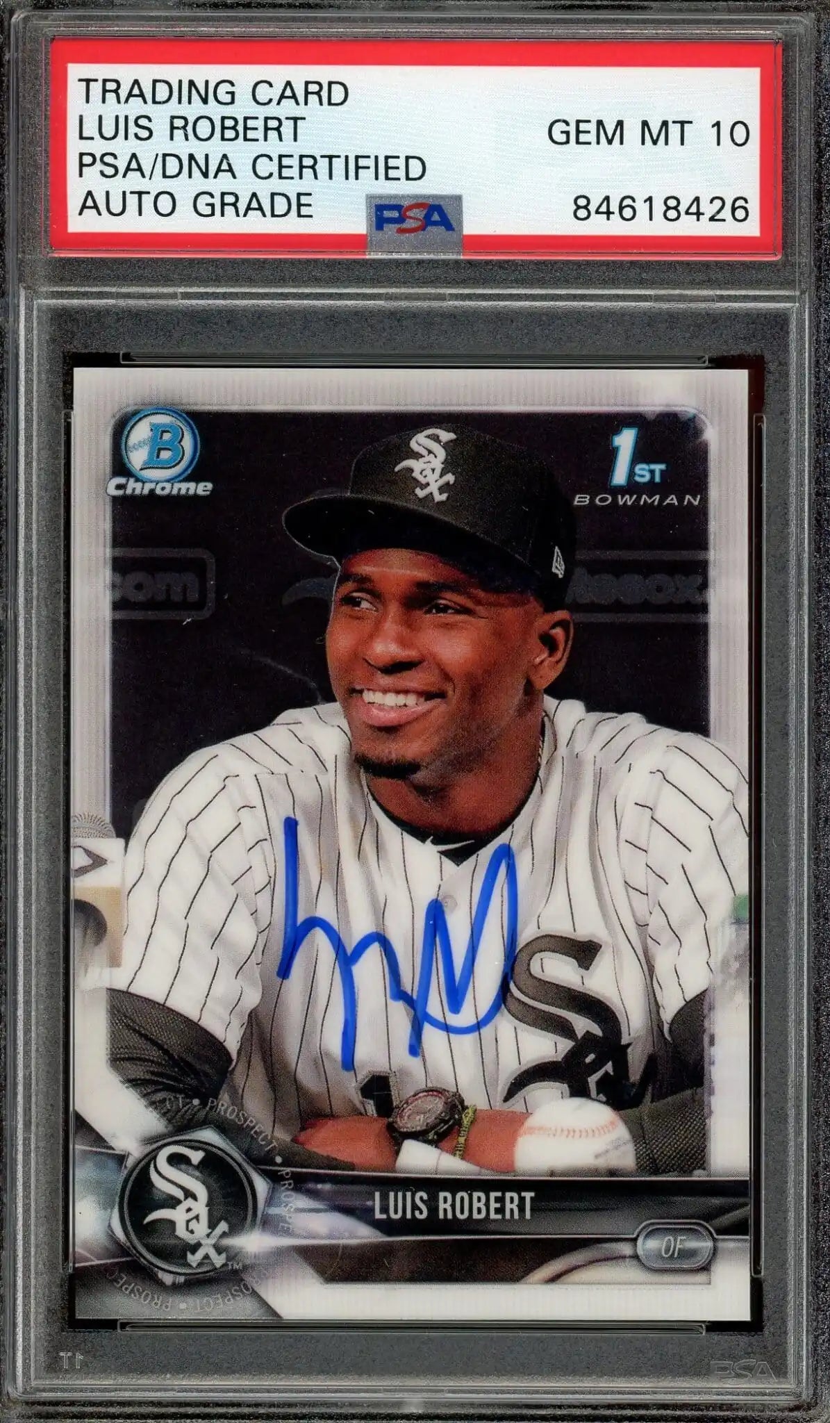 Luis Robert Signed 2018 Bowman Chrome Prospects 1st Bowman #BCP21 RC– Auto Graded 10 (PSA) - Rookie Card