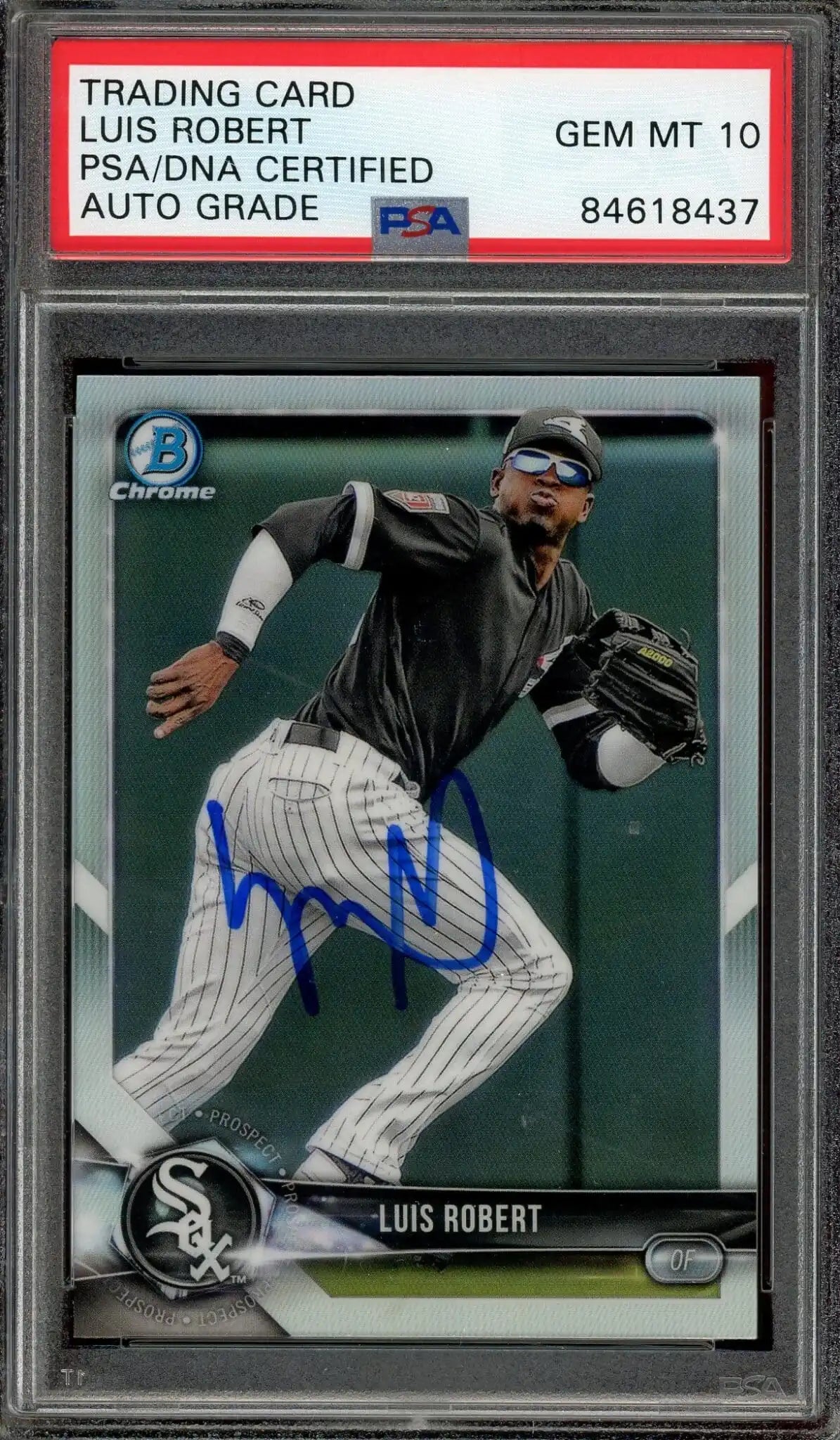 Luis Robert Signed 2018 Bowman Draft Chrome Refractor  RC #BDC-188 – Auto Graded PSA 10