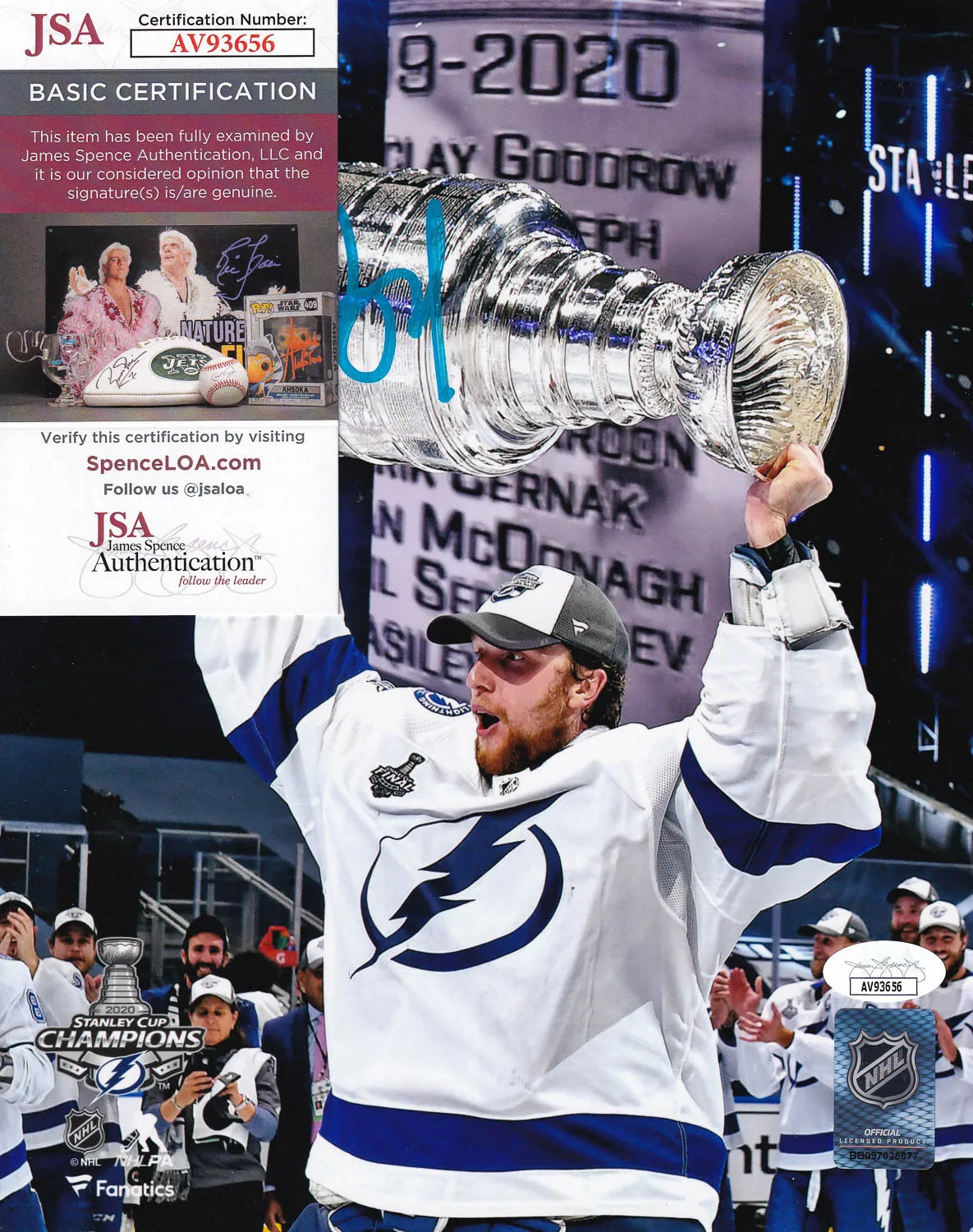 Andrei Vasilevskiy Signed (JSA COA) Tampa Bay Lightning Stanley Cup Finals 8×10 Photo