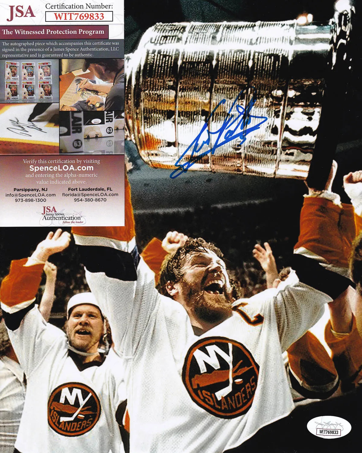 Denis Potvin Signed New York Islanders 8×10 Photo (JSA Witness COA)