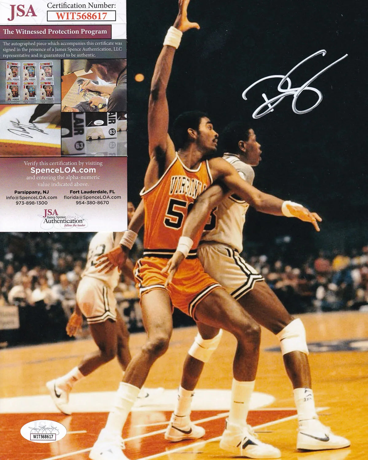 Ralph Sampson Signed Virginia Cavaliers 8×10 Photo (JSA Witness COA)