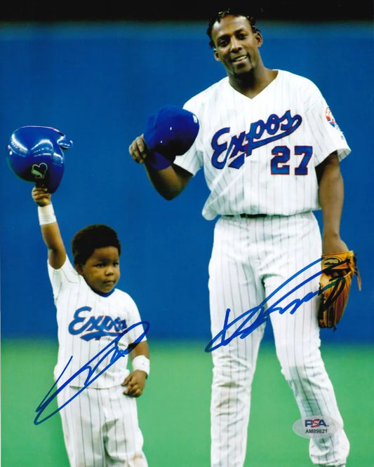 Vladimir Guerrero Jr. & Vladimir Guerrero Sr. Dual Signed (PSA) 8×10 Photo