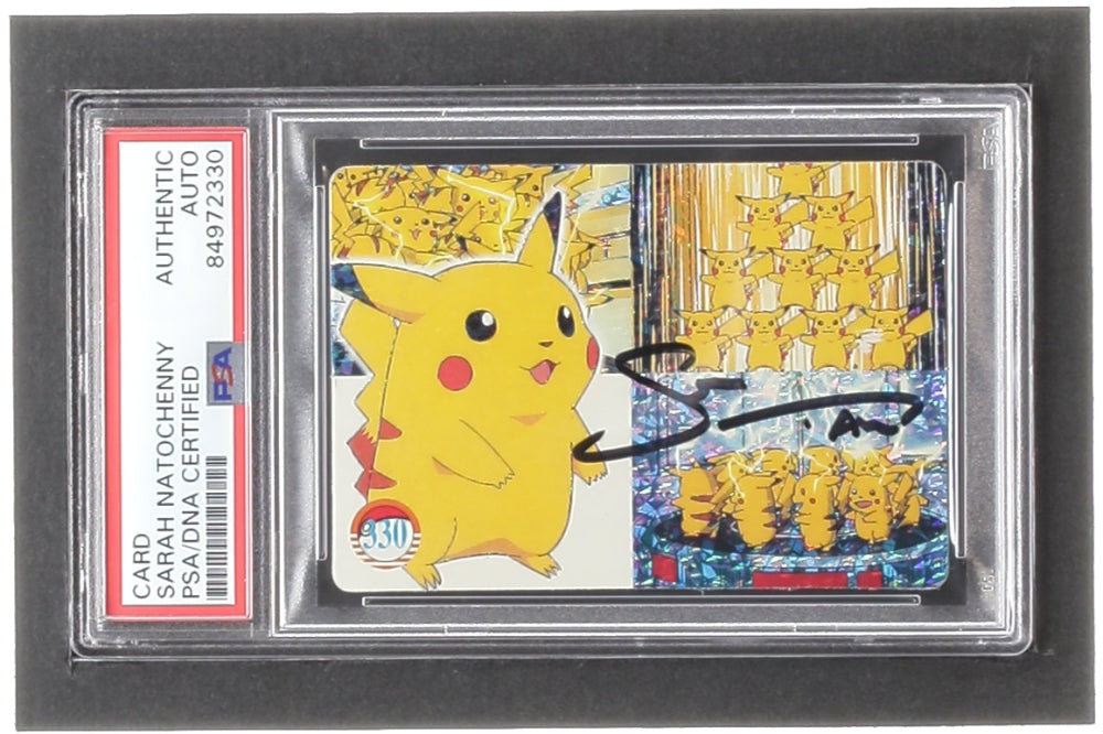 （Sarah Natochenny）直筆サイン入りピカチュウPSA鑑定済みです。 Sarah Natochenny Signed Pokemon Pocket Monsters Pikachu