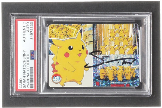 Sarah Natochenny Signed Pokemon Pocket Monsters Pikachu / Jigglypuff (PSA)