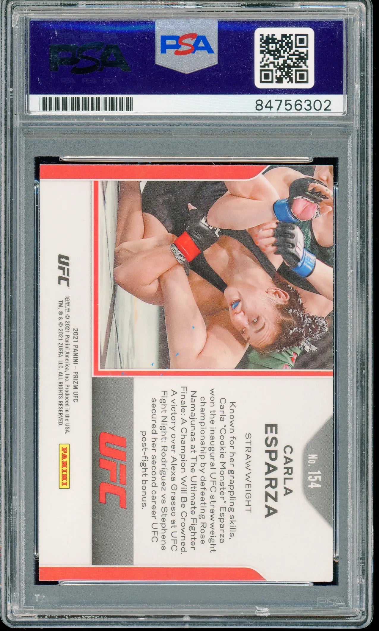 Carla Esparza Signed 2021 Panini Prizm UFC MMA Card #154 (PSA/DNA Encapsulated)