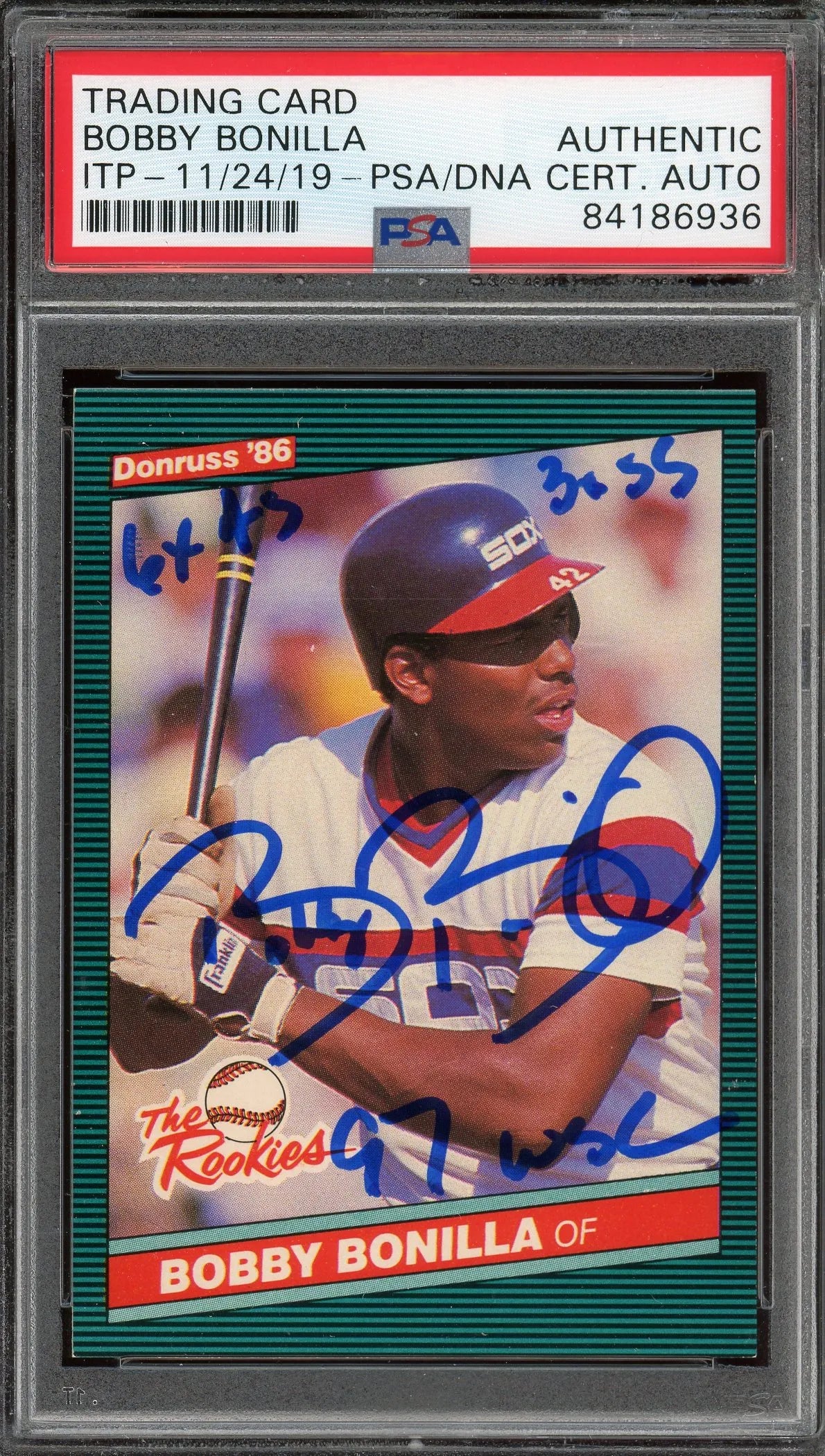 Bobby Bonilla “6X AS, 3X SS, 97 WSC” Signed 1986 Donruss Rookie Card #30- PSA/DNA - RC