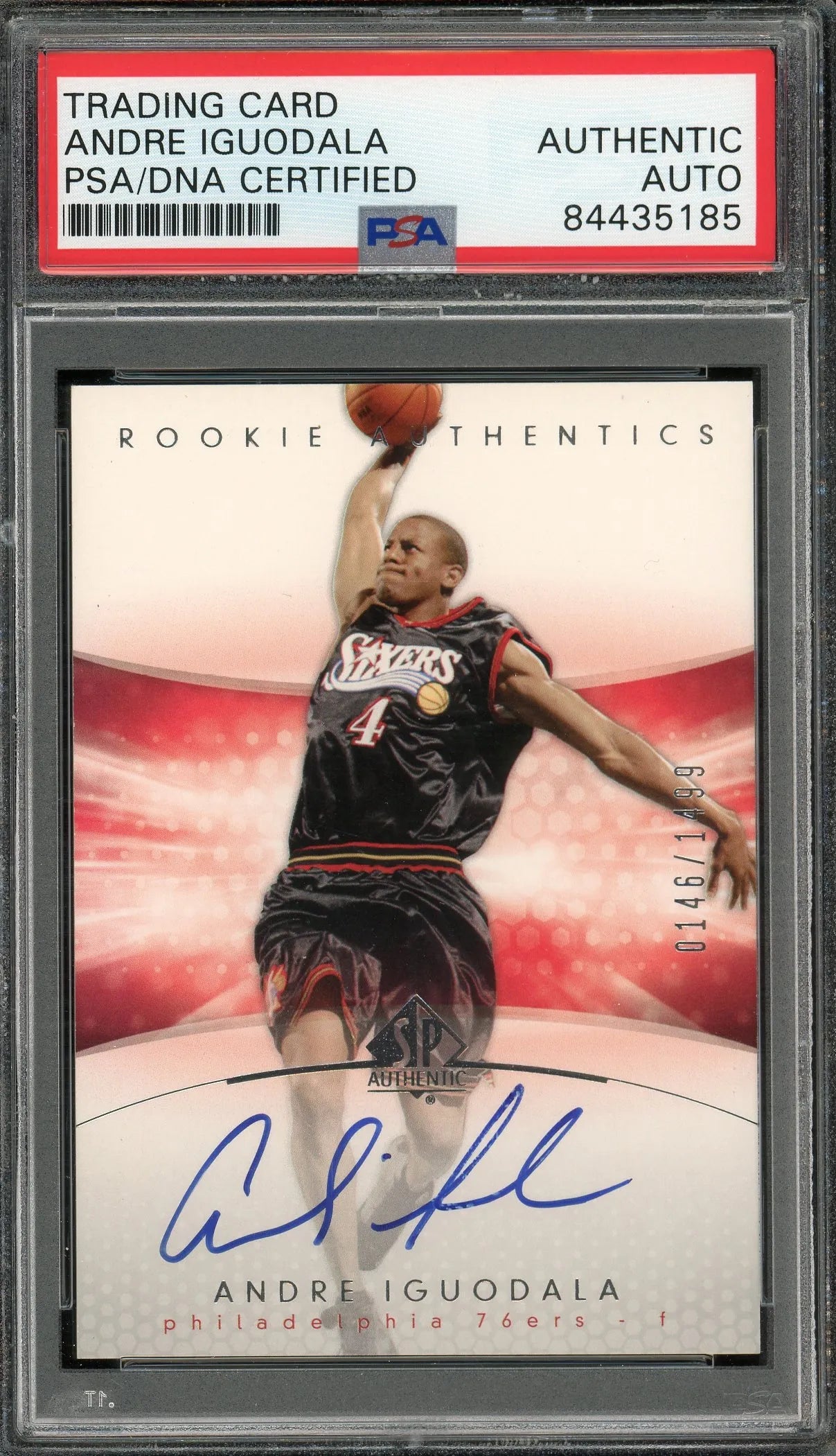 Andre Iguodala 2004 Upper Deck SP Authentic Rookie Authentics signed RC #0146/1499 - PSA/DNA - Rookie Card