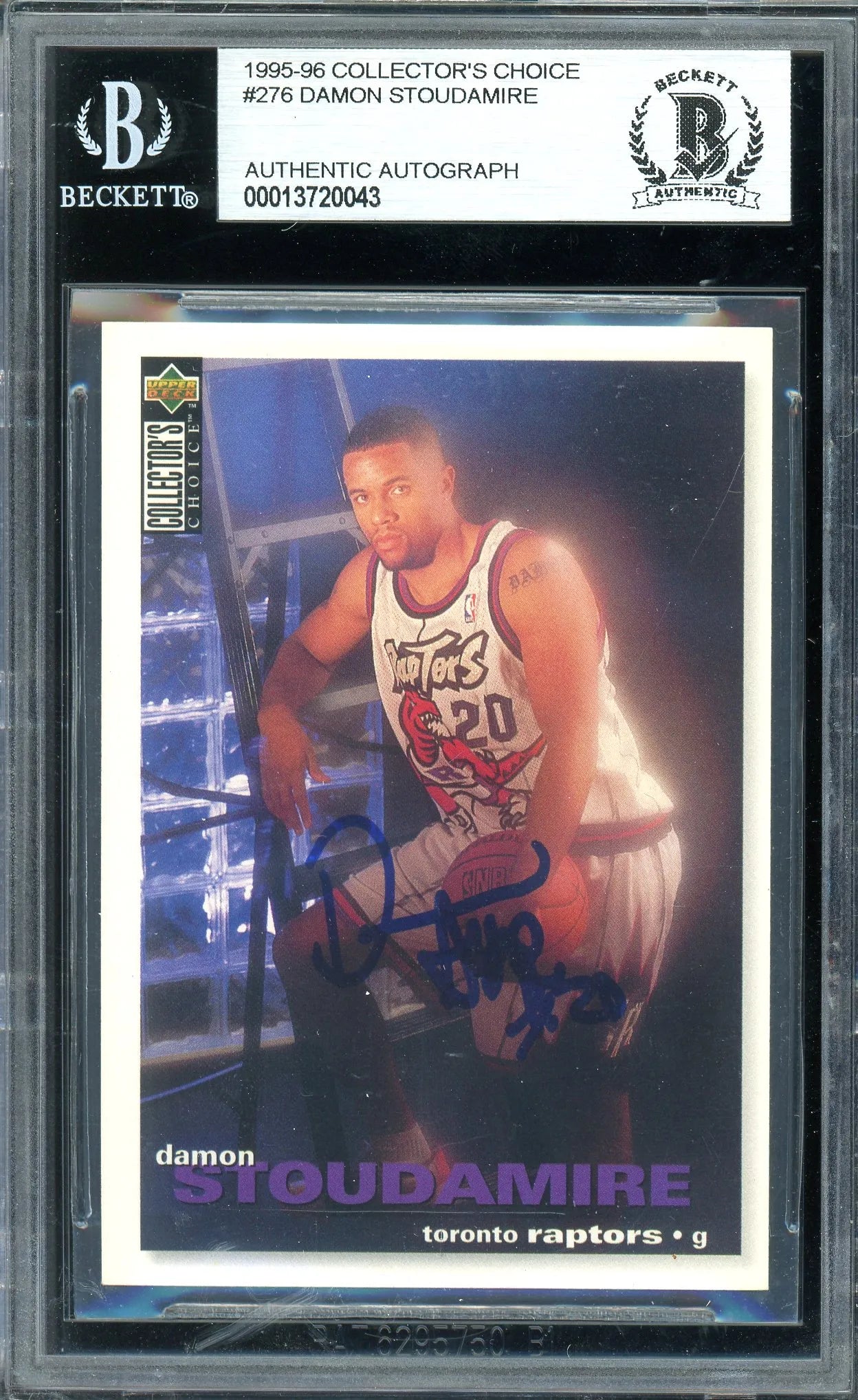 Damon Stoudemire Signed 1995 Upper Deck Collector’s Choice Rookie Card #276- BAS Authentic - RC