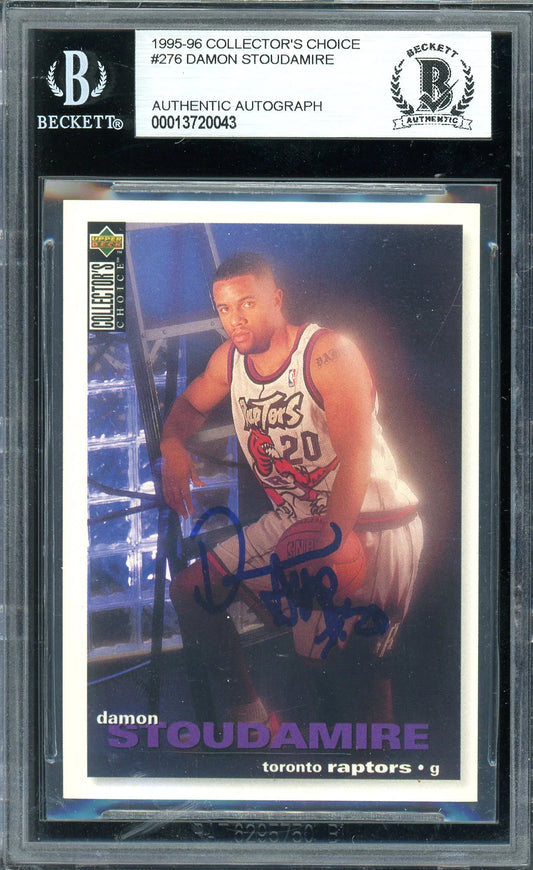 Damon Stoudemire Signed 1995 Upper Deck Collector’s Choice Rookie Card #276- BAS Authentic - RC