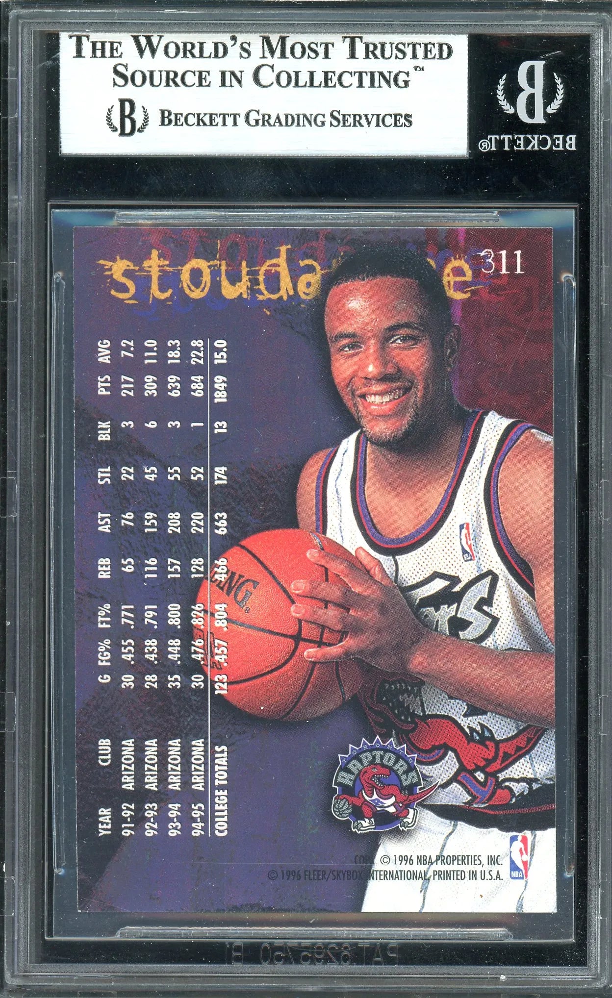 Damon Stoudemire Signed 1995 Fleer Rookie Card #311- BAS Authentic - RC