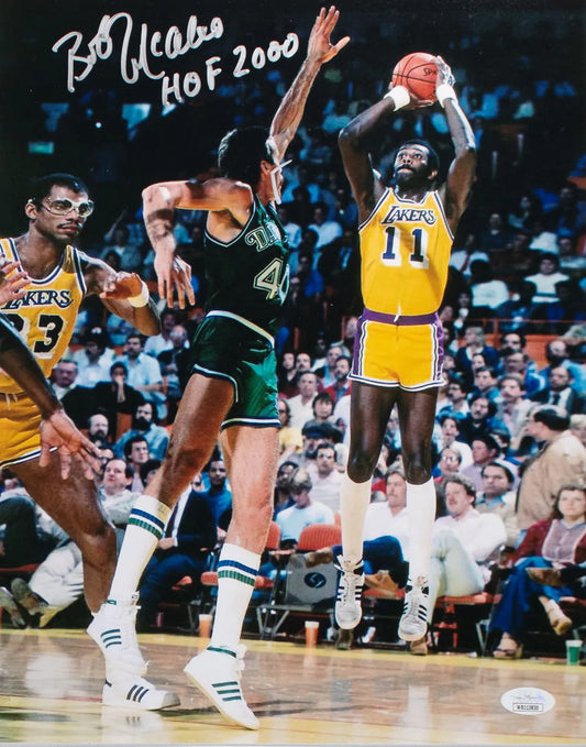 Bob McAdoo “HOF 2000” Signed (JSA) Los Angeles Lakers 11×14 Photo - JSA Witness COA