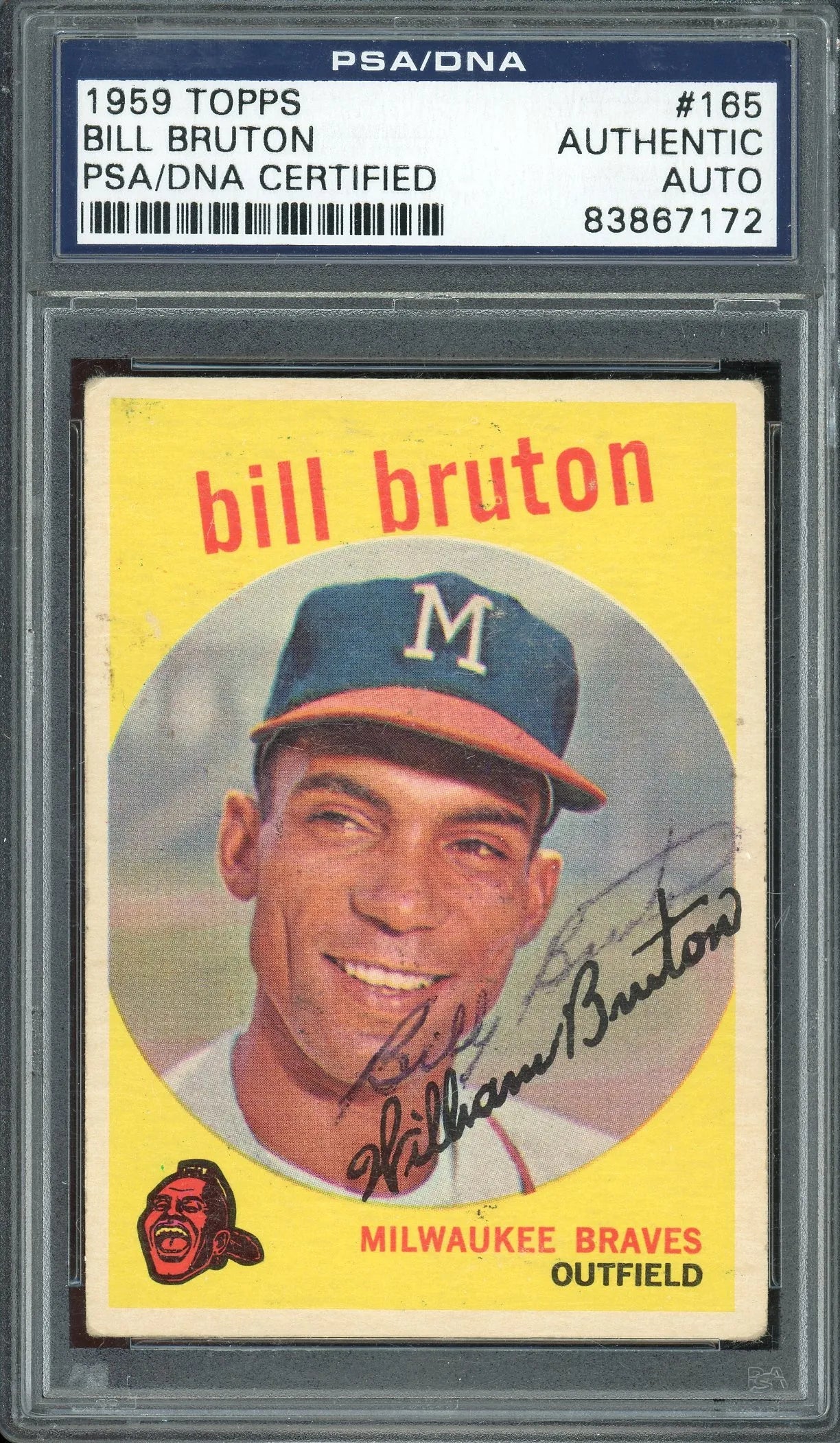 Bill Bruton Signed 1959 Topps #165 (PSA/DNA Encapsulated)