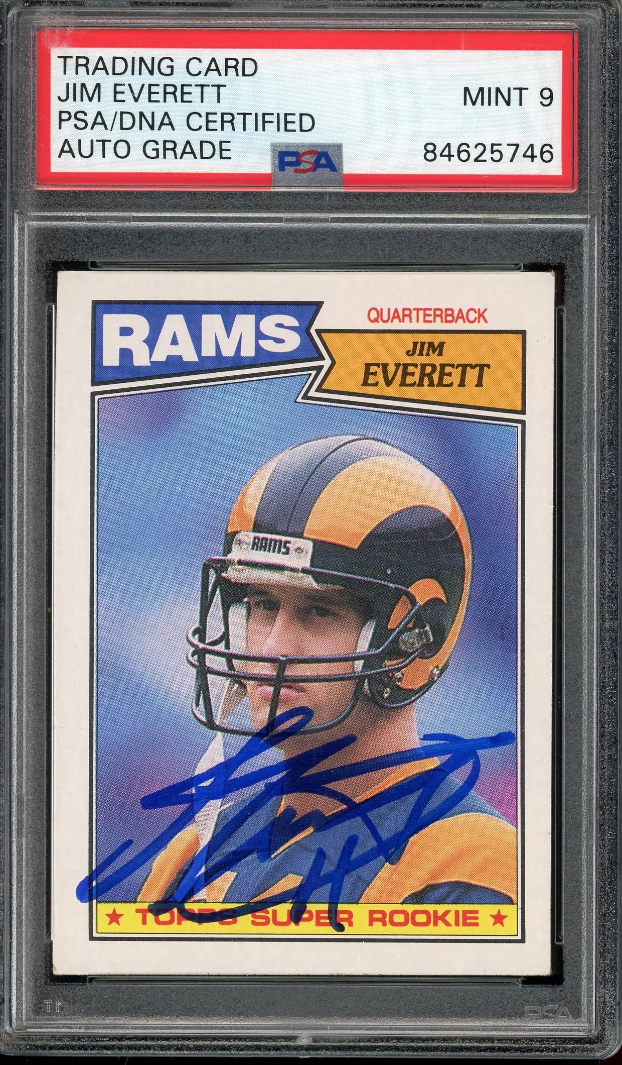 Jim Everett Signed 1987 Topps RC #145 – Auto Graded PSA 9 - Rookie Card