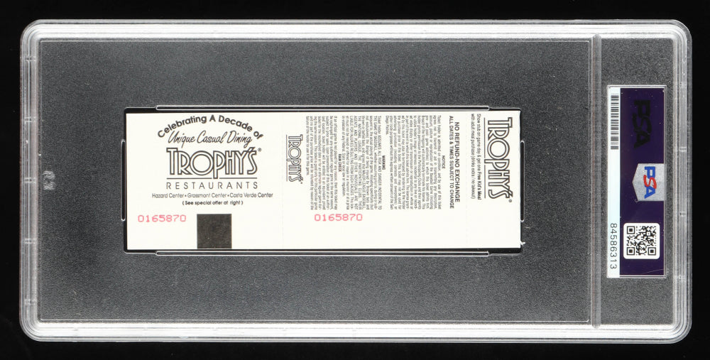 Rickey Henderson Signed 3000th Hit Game Ticket Stub (PSA) - Autograph Graded (PSA) 10